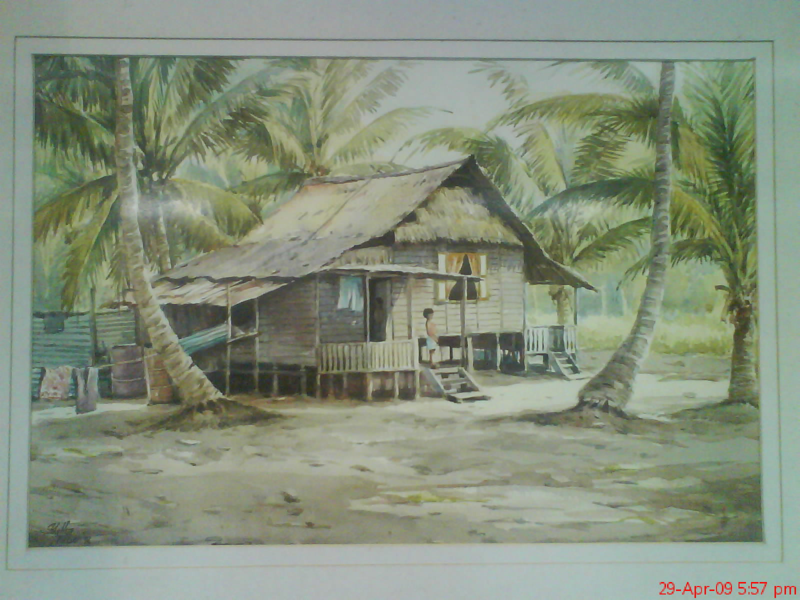 Lukisan Rumah Kampung Lama Cikimmcom